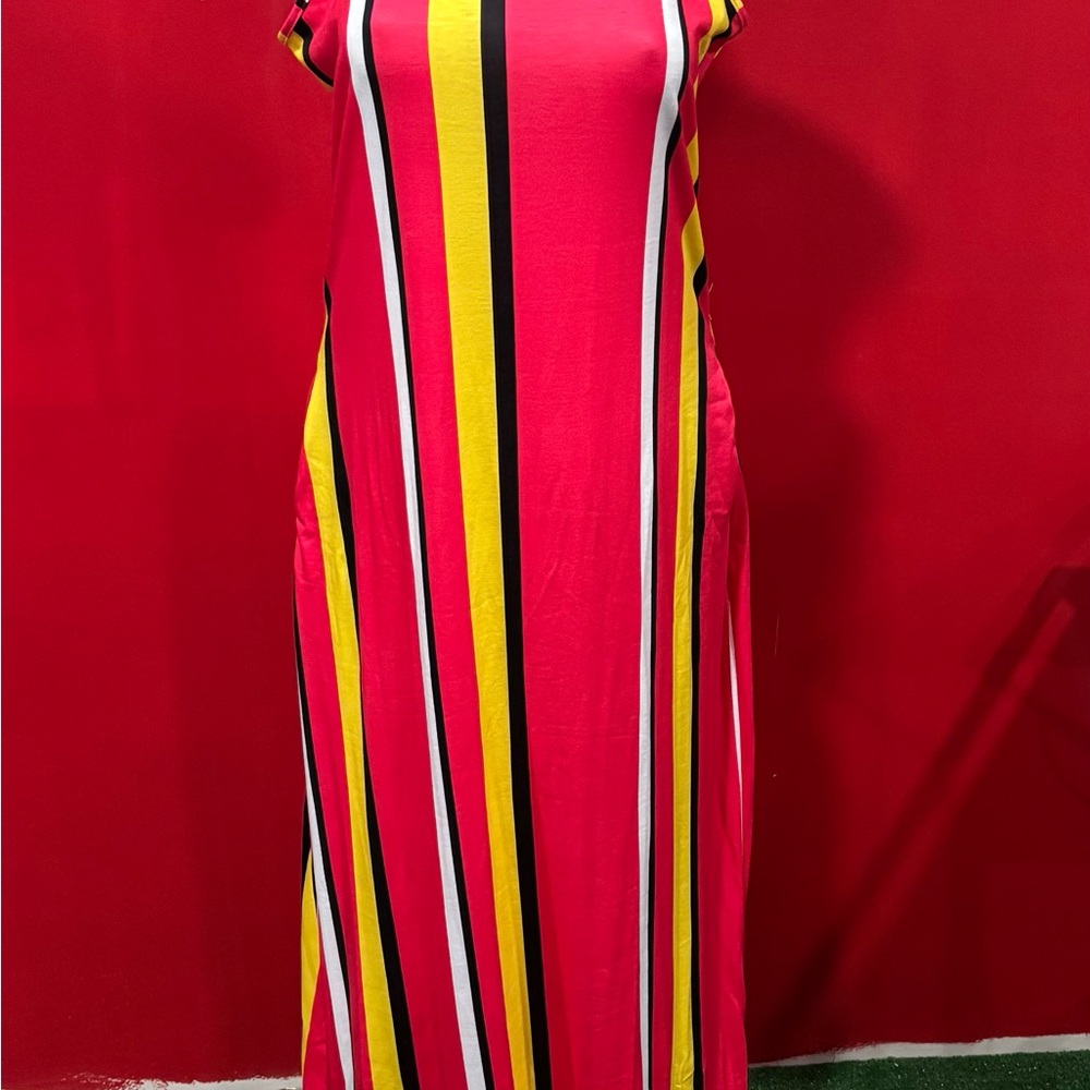 Vibrant Striped Maxi Dress